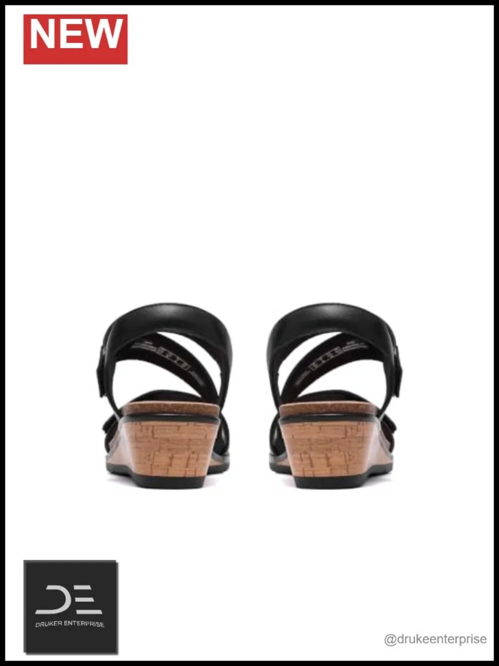 Clarks Women's Kacha Wave Low Wedge Sandals Adjustable Strap Leather